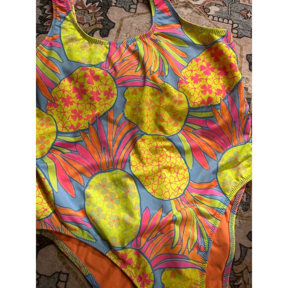 Chubbies One Piece swim suit summer bright color print Size Large - Picture 2 of 9